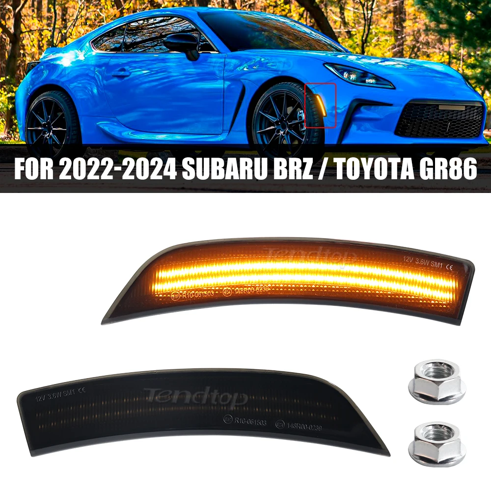 

2x Amber Led Front Fender Side Marker Light Turn Signal Blinkers For Toyota GR86 ZN8 For Subaru BRZ ZD8 2022 2023+ 84411-CC010