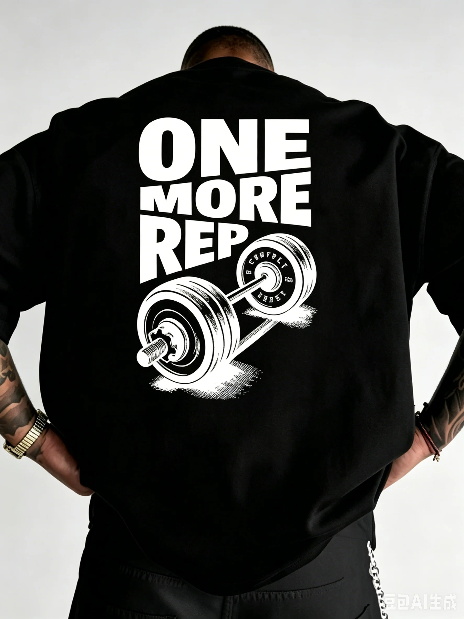 Men's T-Shirt Vintage Funny Gym Workout ONE MORE REP Weightlifting Women Streetwear Cotton Oversized Tees Short Sleeve Loose Top