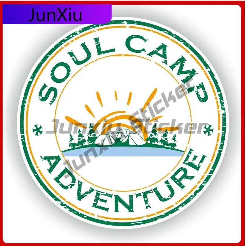 

Soul Camp Seal Sticker Round Cool Boat Window Fade Resistant Car Modification Vinyl Decal For Car Truck SUV Window Bumper Laptop