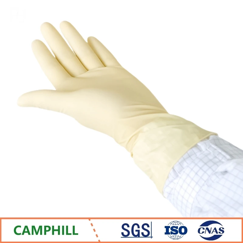 9-inch disposable latex gloves electronics, semiconductor industry  cleanroom purification powder free smooth surface gloves