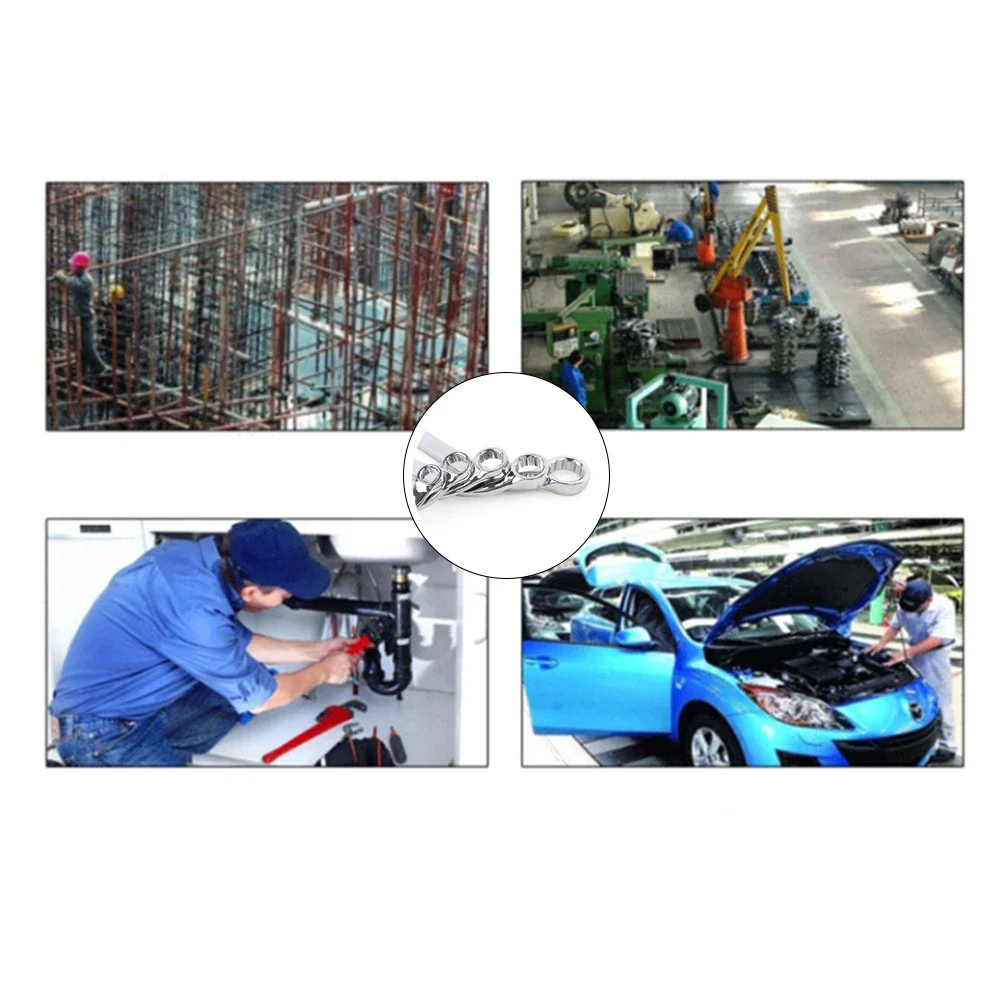 

Automotive Repairs 12-point Socket Wrench U Shaped Ratchet Wrench Set Versatile Design Wrenches Chrome Vanadium Steel