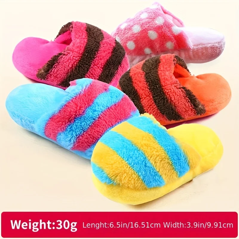 1 PC plush dog squeaky toy slippers - perfect for training, biting, teeth cleaning, and chewing games pet dog accessories