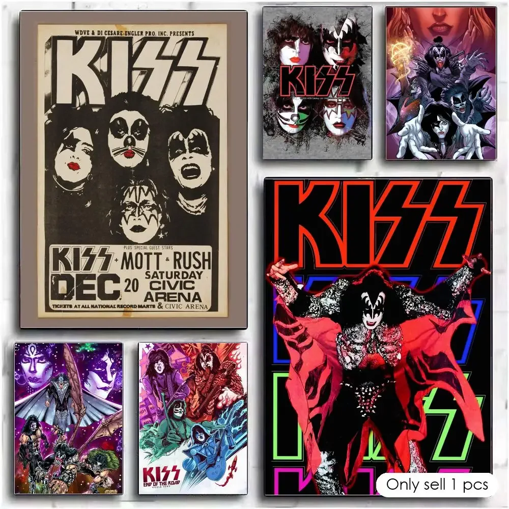 Rock Band K-Kiss Poster Modern PP Paper Wall Art Sticker Minimalist Decorative for Home Wall Decor Gift