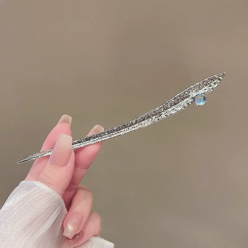 Изысканная блестящая женская заколка для волос с геометрическим нерегулярным лунным камнем, палочка для волос, элегантные украшения со звездами и цветами, аксессуары для волос, головные уборы