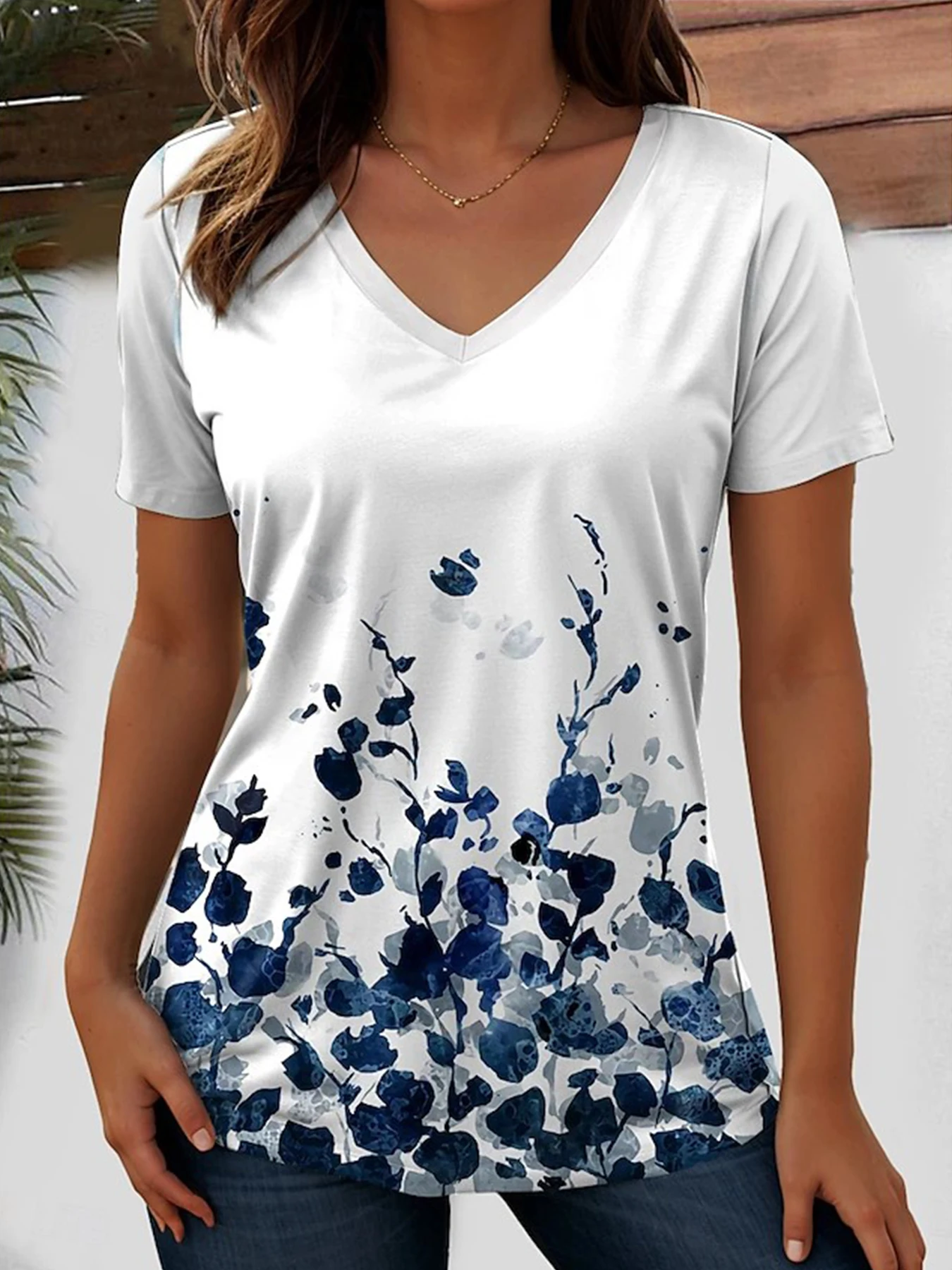 Women’s Tunic Tops Geometric Graphic Paisley T Shirt Casual Short Sleeve V Neck Summer Regular Tops Daily Going Out Beachwear