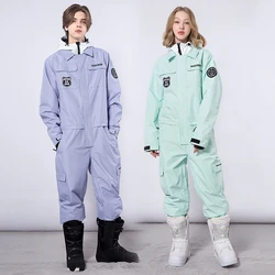 Winter New One-Piece Ski Suit Women Men Overalls Outdoor Sport Snowboard Jacket Ski Set Warm Jumpsuits Windproof Waterproof