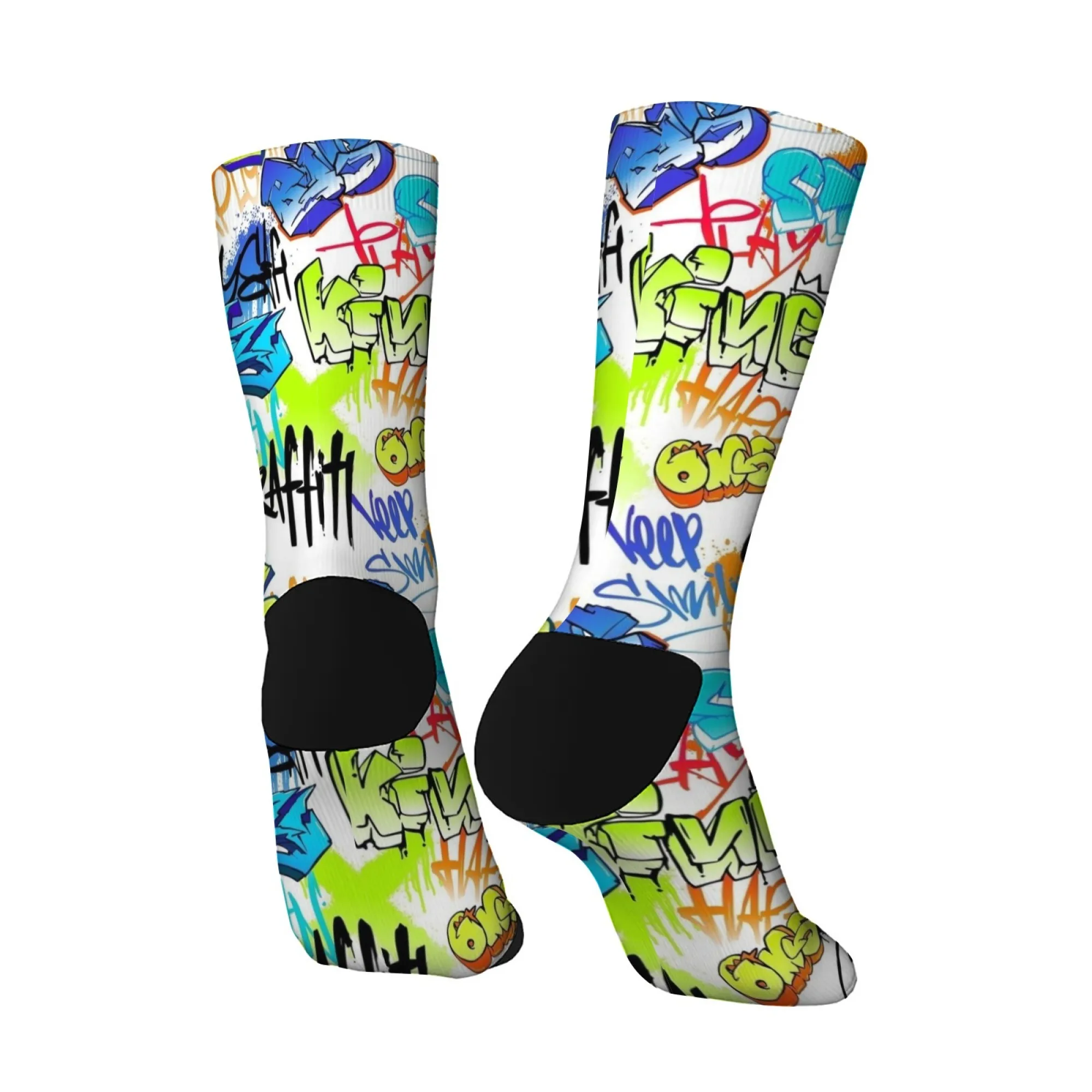 مجنون الشارع الكتابة على الجدران جوارب بأشكال مضحكة الجدة متعة الرجال الجوارب الجلد ودية تنفس موضة عادية الرياضة الهيب هوب طاقم الجوارب هدية