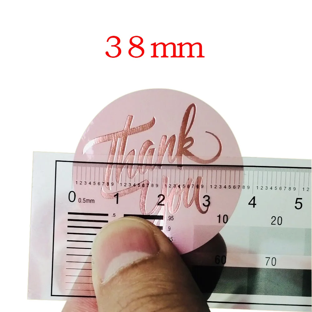 1.5 Inch Rose Gold Dank U Sticker Labels Roze Waterdichte Stickers Rolls Seal Label Voor Scrapbook Briefpapier Sticker