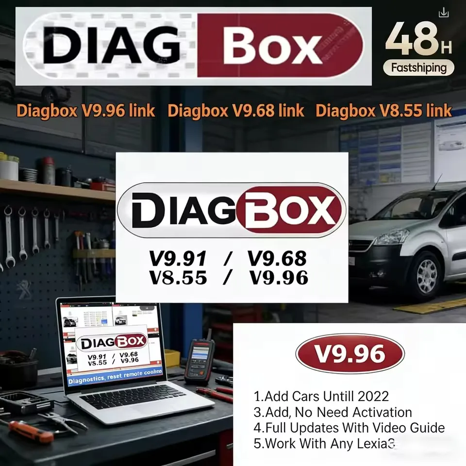 2026 V9.96 9.91 8.55 9.68 Diagbox Car Diagnosis Software Multi-Language Fully Functional Newest Version for Automotive Repair