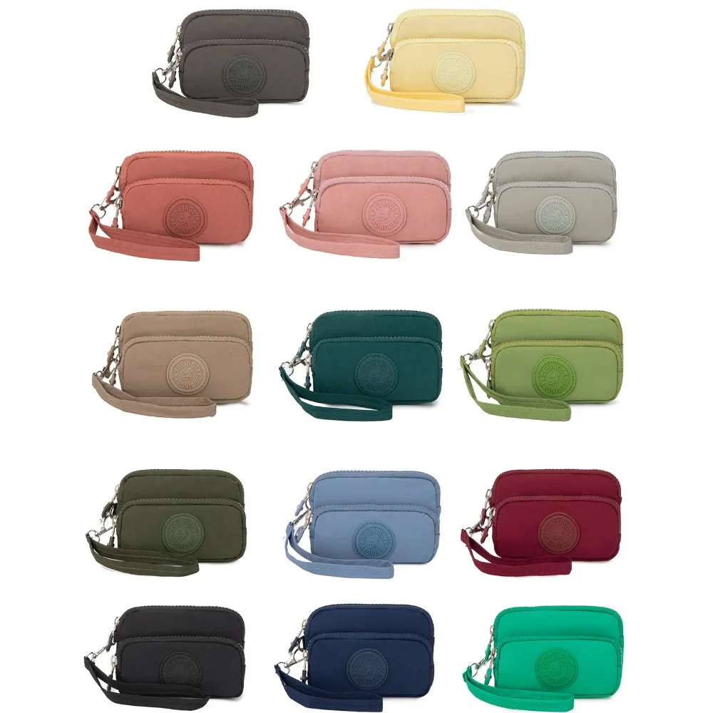 

New Waterproof Coin Purse with Key Ring Solid Color Keychain Wallet Wear-resistant Large Capacity Money Bag