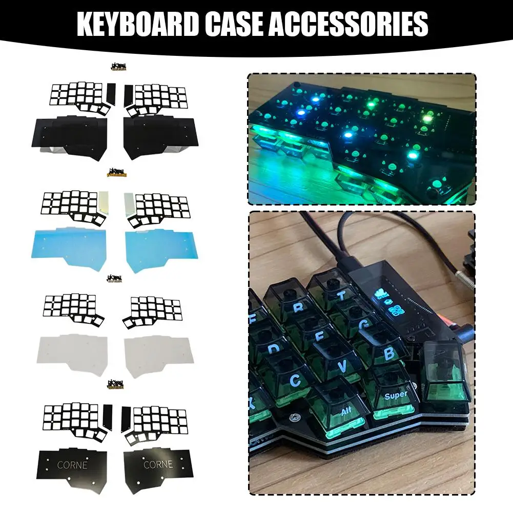 Dividir Caso Teclado para Corne, Sandwich 3D Shell, Três Camadas, Impresso Shell Peças, Acessórios, V3.0.1, A5C1