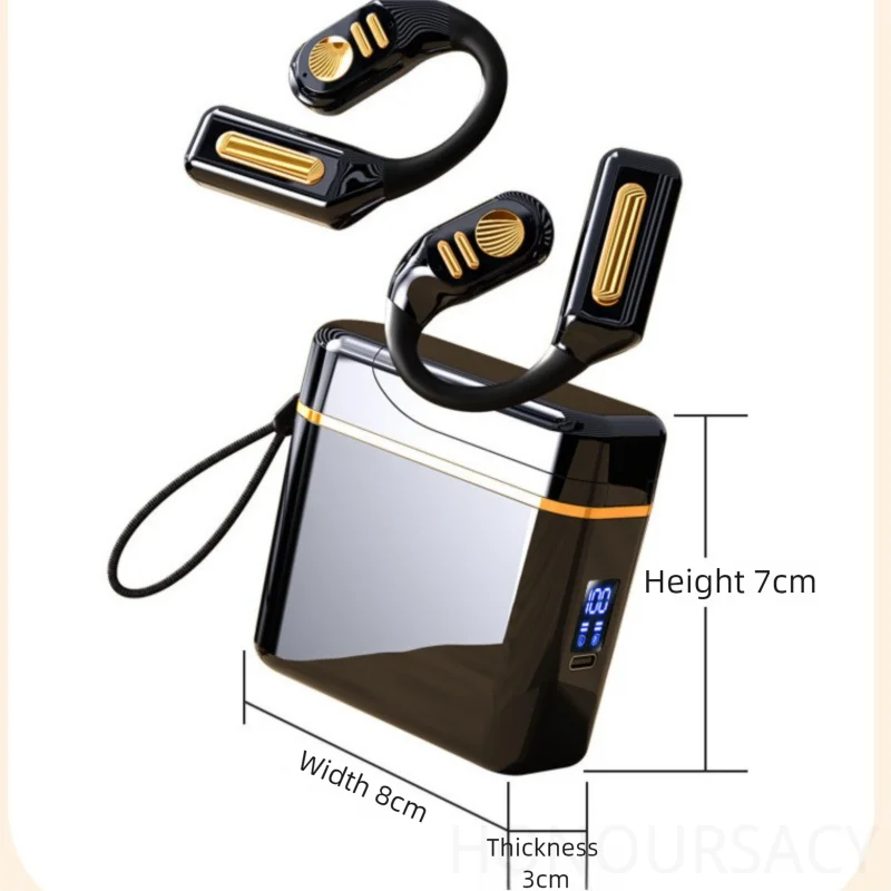 

Ultra Long Battery Life Non in Ear Bluetooth6.0 Earphones 12g Lightweight OWS Earhooks with 5000mah Power Display Charing Case