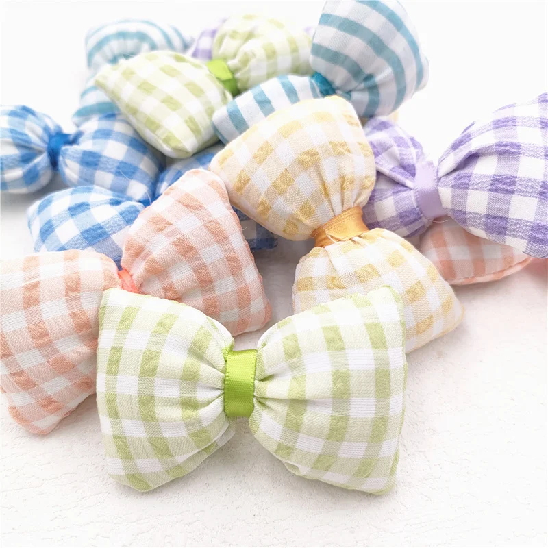 12Pcs Plush Bowknot Applique For DIY Baby Hair Clip Hat Headwear Crafts Patches Decor Ornament Clothing Accessories