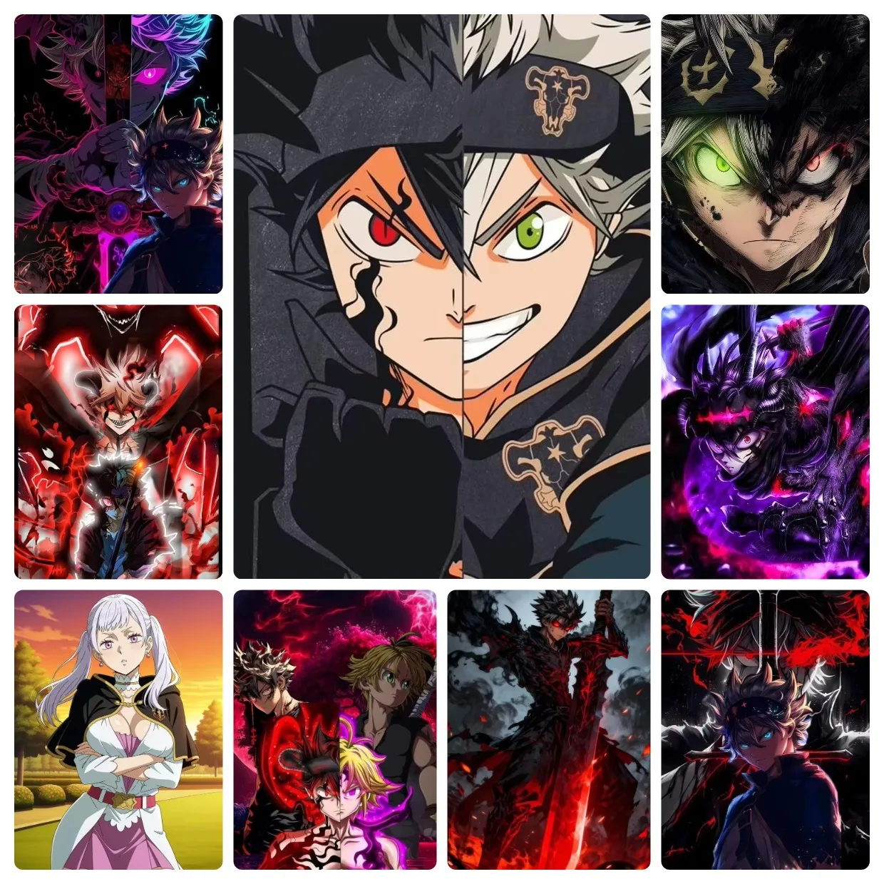 Oil Painting By Numbers Unframed Canvas Anime Black Clover Asta Devil Form Portrait DIY Painting Kit Home Wall Decor