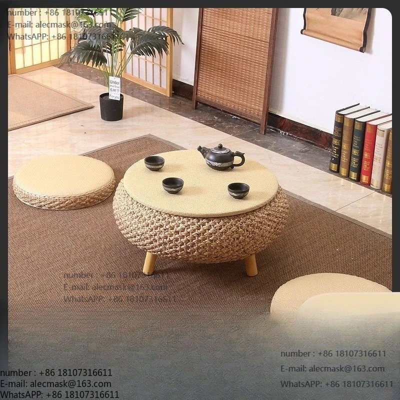 

Tatami coffee table bay window small table bedroom household simple window sill low rattan storage