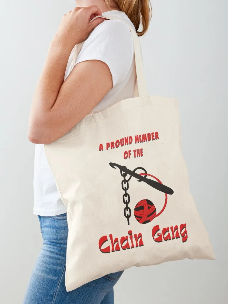 Chain Gang Tote Bag Canvas shoulder bag shopping bag logo sac pour femme