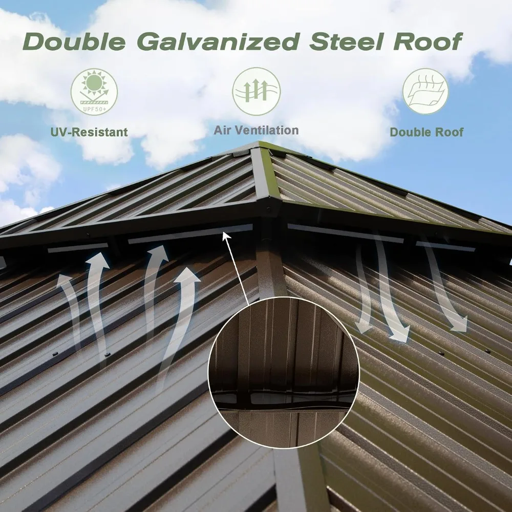 12x14 Outdoor Hardtop Gazebo, Metal Gazebo for Patios view 5
