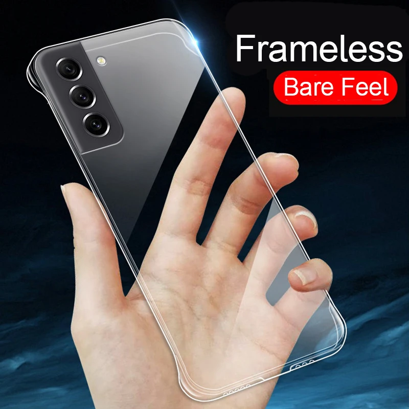 Luxury Transparent Frameless Slim Case For Samsung Galaxy S24 S23 S22 S21 S20 FE S10 Note 20 10 Plus Ultra Thin Clear Hard Cover