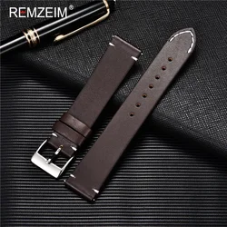 Leather Watchband Strap 18mm 20mm 22mm Quick Release Watch Strap Cowhide Handmade Black Dark Brown Vintage Leather Watchband