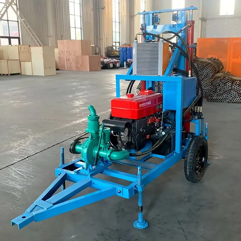 

Customized Diesel Hydraulic Wheel-Type Portable 200m High Efficiency Shock-Absorbent Drilling Machine Water Well Drilling Rig