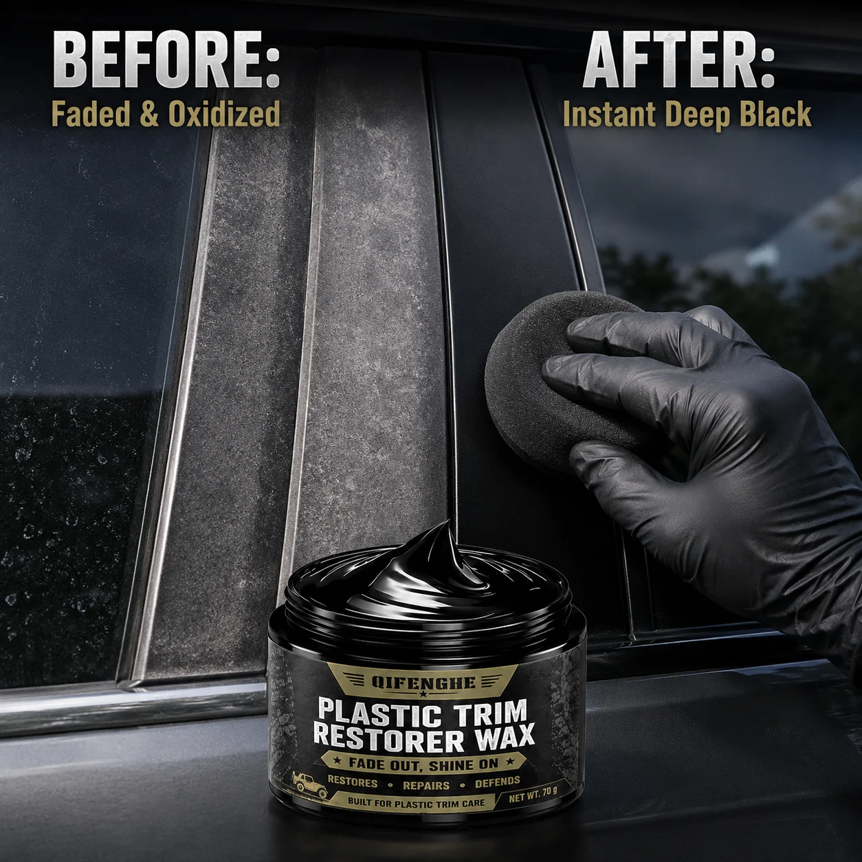 Plastic Coating Renewal Wax Car Trim Restorer Scratch Remover Black Polish Anti Yellowing Protection Dashboard Bumper Care