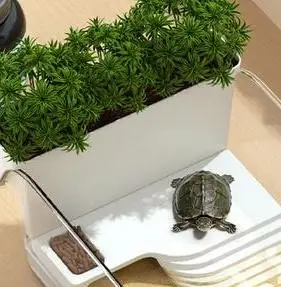 

Бак для черепах, амфибии, рептилий, ящик для разведения черепахи, аквариум, среда обитания с грязевой платформой, забор, настольный террариум с черепахой