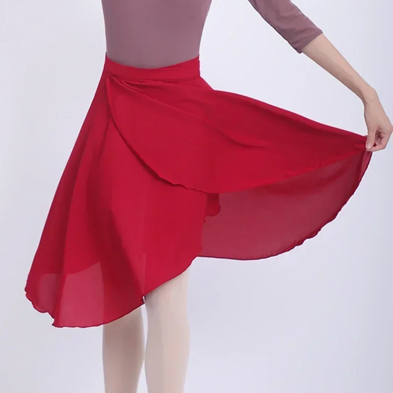

Adult Women Ballet Dance Skirts Lace Up Long Wrap Chiffon Tutu Skate Skirt Ballerina Dance Wear for Skate Gymnastics Yoga