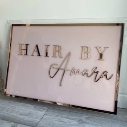 Custom Business Sign 3D Laser Cut Acrylic Logo Beauty Salon Lash Nails Hair Studio Wall Art Decor Signage with Stand-off Screws