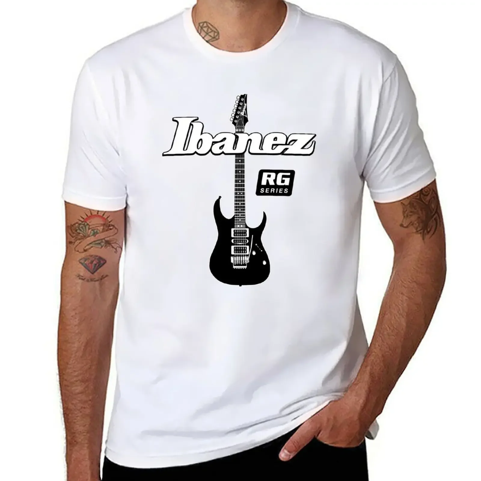 IBANEZ GUITARS T-Shirt tops for a boy cute tops new edition mens clothes heavyweight Round Collar Outfits funny Summer fashion