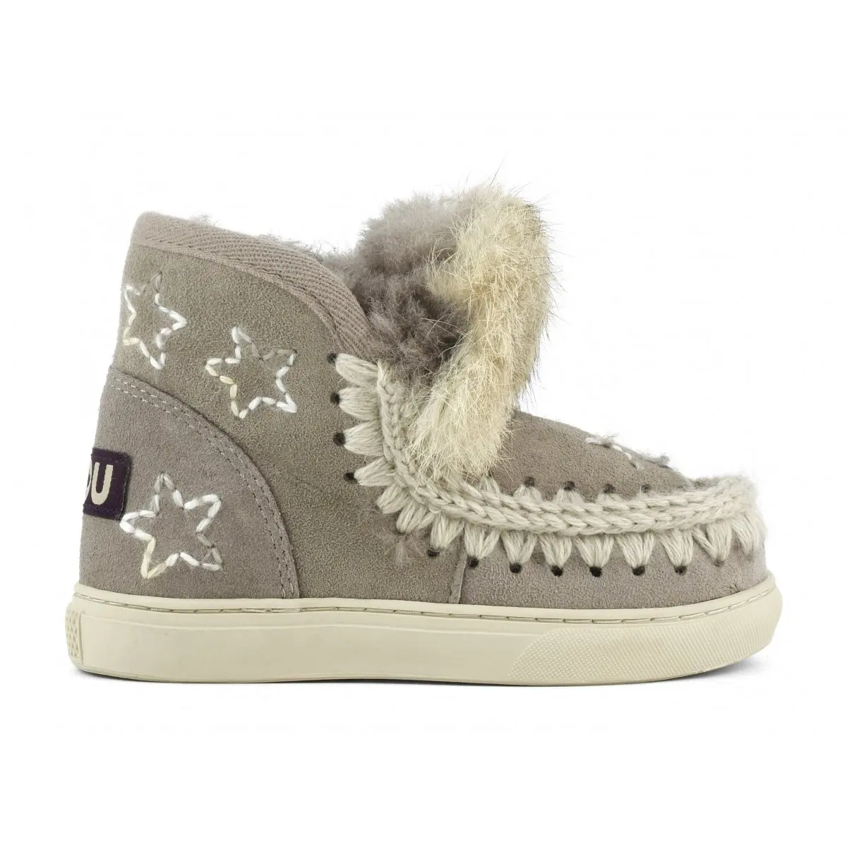 

Mou kids' Outdoor winter snow boots eskimo sneaker kids wool stars & fur trim original sheepskin flats girls warm ankle boot