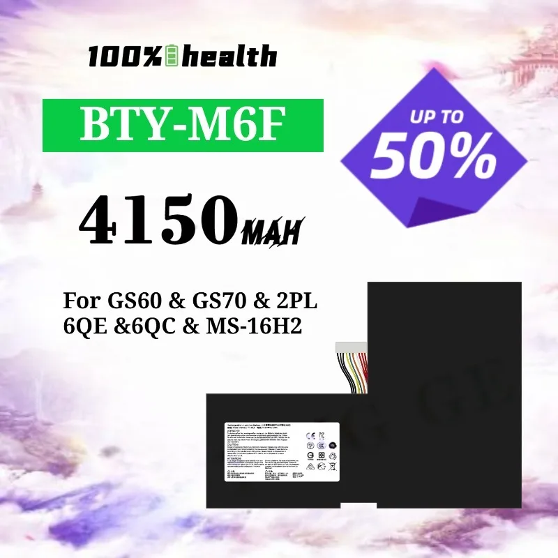 

BTY-M6F 4150mAh Laptop Battery for MSI GS60/GS70/2PL/6QE/6QC/MS-16H2 Lithium Rechargeable Battery