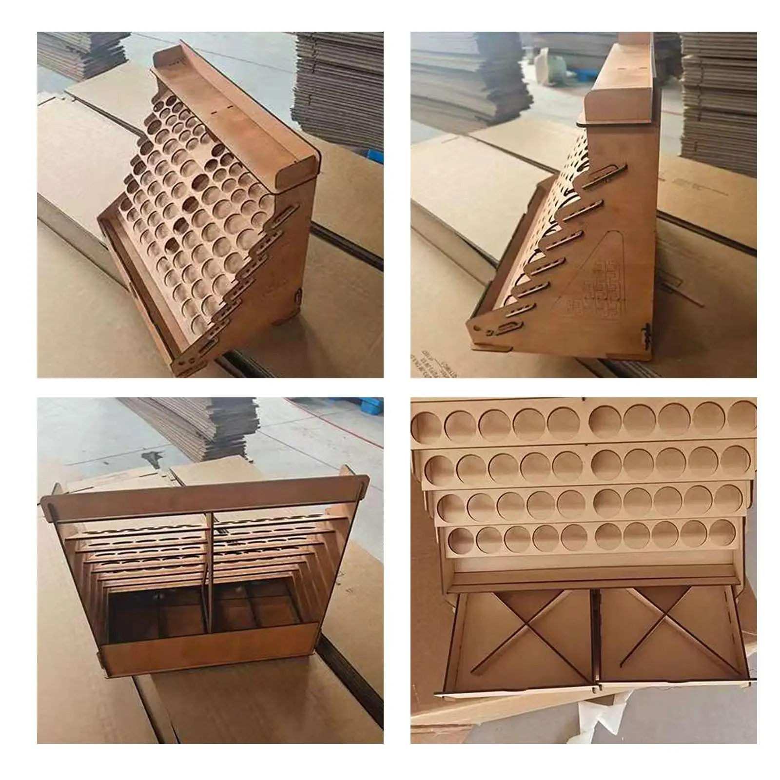 Wooden Paint Bottle Organizer Storage Rack Paints Holder with Drawers Pigment Stand for Crafting Painting Brushes Miniatures