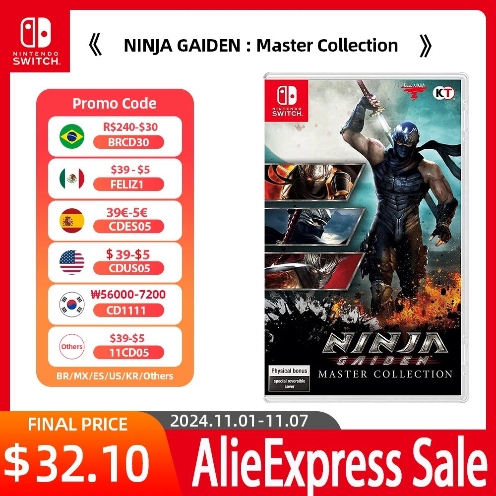 Nintendo Switch Game Deals - NINJA GAIDEN : Master Collection - Games Cartridge Physical Card  TV Tabletop Handheld Mode