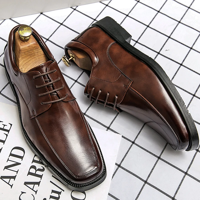 

Мужские модельные туфли, деловые кожаные туфли, мужские социальные броги, кожаные туфли, мужские кожаные туфли-оксфорды для свадебной вечеринки для мужчин