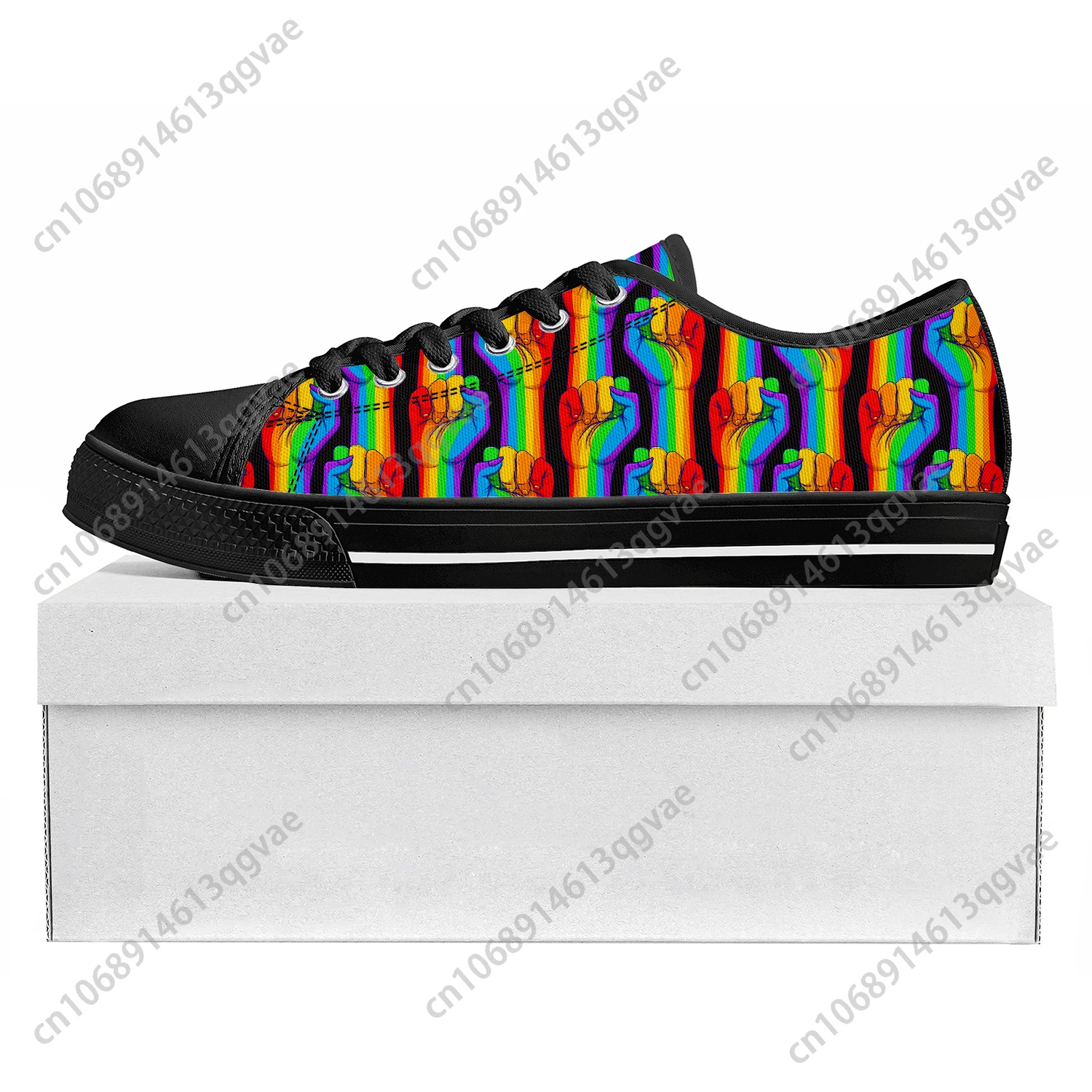 Gay Pride Rainbow Love Low Top High Quality Sneakers Mens Womens Teenager Tailor-made Shoe Canvas Sneaker Casual Couple Shoes