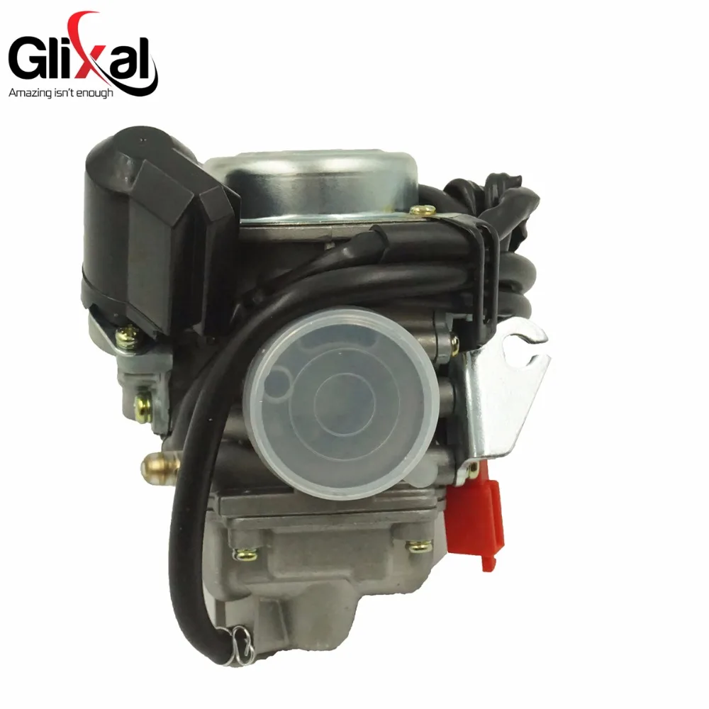 Glixal GY6 125cc 150cc 26mm CVK Carburetor Carb with Electric Choke for 152QMI 157QMJ Scooter Moped Buggy ATV Go-kart Engine