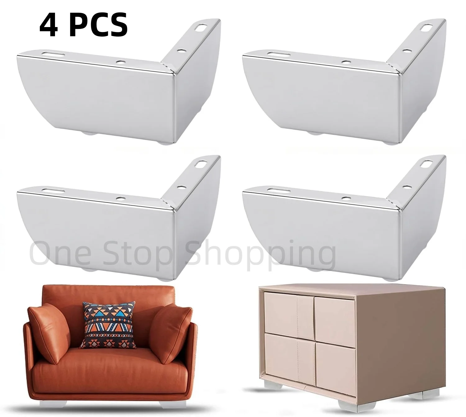 

4PCS Metal Furniture Legs Heavy Duty Load-bearing Metal Cabinet Chair Risers Golden Iron Hardware Sofa Leg Coffee Table Legs