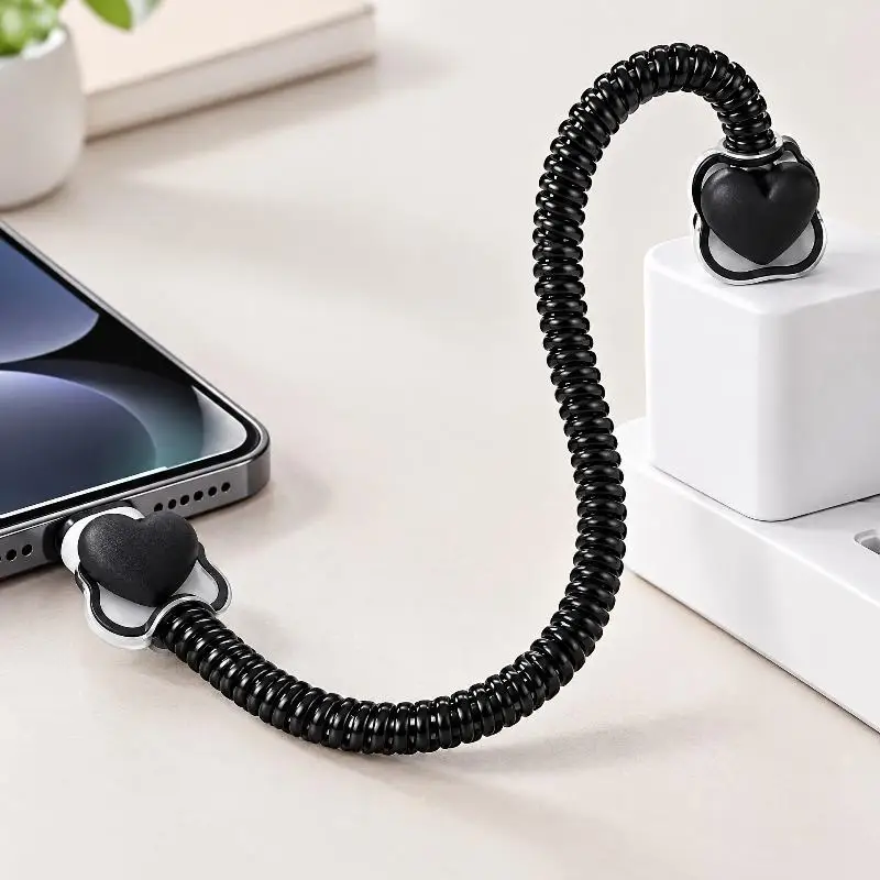 Cute Love Heart Charger Protective Case Cable Saver Cover Anti Break Charging Cord Sleeve For 18W-20W Power Adapter
