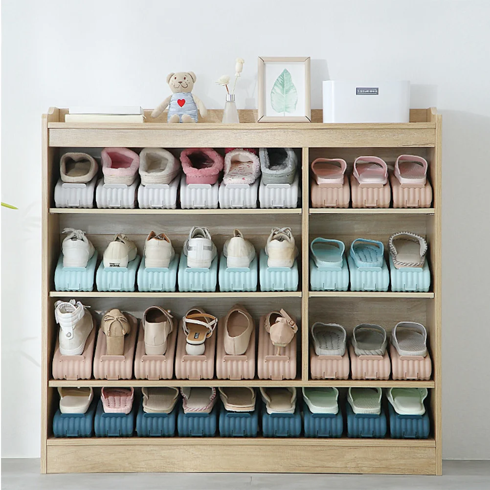 

2pcs Double Layer Shoe Rack Space Saving Shoes Storage Stand Footwear Rack For Home Living Room Office Shoes Holder