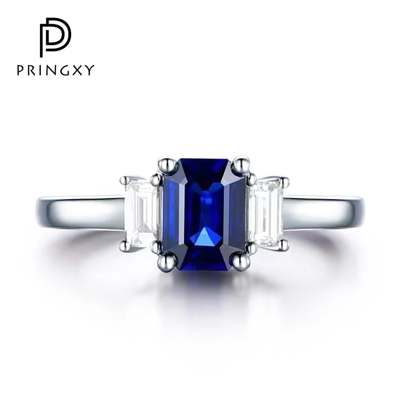 

PRINGXY Luxury Aquamarine Diamond Ring For Women 925 Sterling Silver Icing Rectangle Fine Jewelry Wedding Proposal Dinner Party