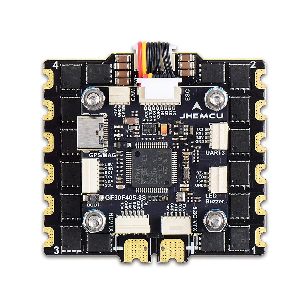 JHEMCU-Contrôleur de vol pour importateur FPV longue portée, ICSafe2688P, 90A, 110A ESC, 3-8S, signal d'entrée Lipo, Dshot, 30.5mm x 4mm