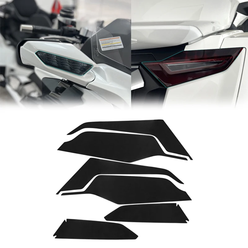 2018-2023 For Honda Goldwing GL1800 F6B Motorcycle Front Rear Turn Signal Protection Film Light Sticker Decals Dark Gray Black