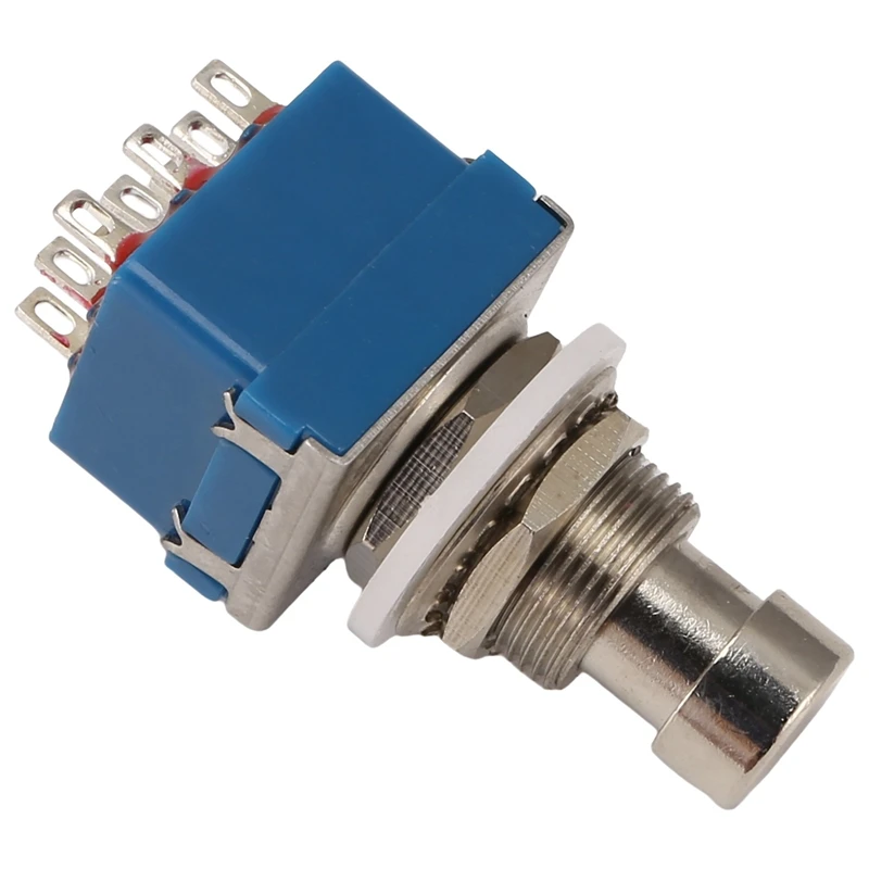 2 pezzi interruttori per effetti per chitarra 9 pin 3Pdt scatola per effetti per chitarra Stomp foot interruttore in metallo True Bypass blu