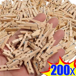 50/200PCS Mini Wooden Clips Handmade DIY Craft Photo Picture Clips for Wedding Party Decoration Home Office Clip Clothespin