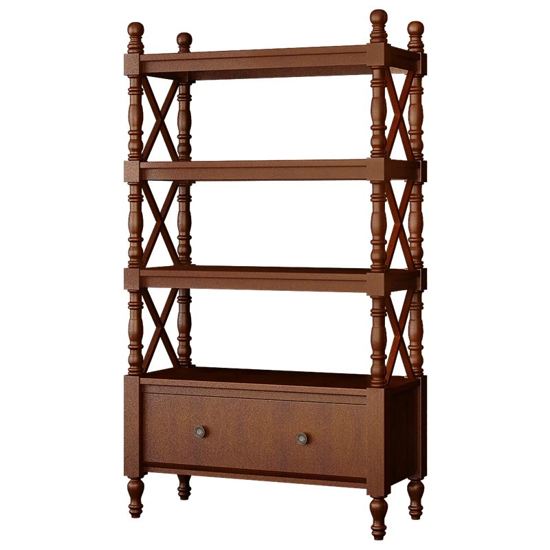 

Bookshelf and Storage Shelf Household Solid Wood Bookshelf Simple Floor Storage Cabinet