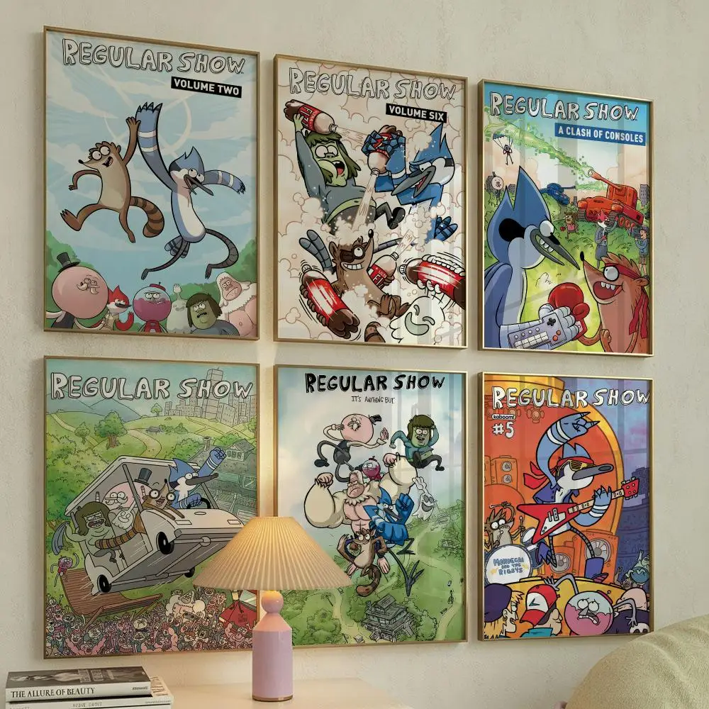 R-Regular Cartoon Show Poster Self Adhesive Wall Stickers Removable Room Decor Aesthetic Space Murals Fancy Gift