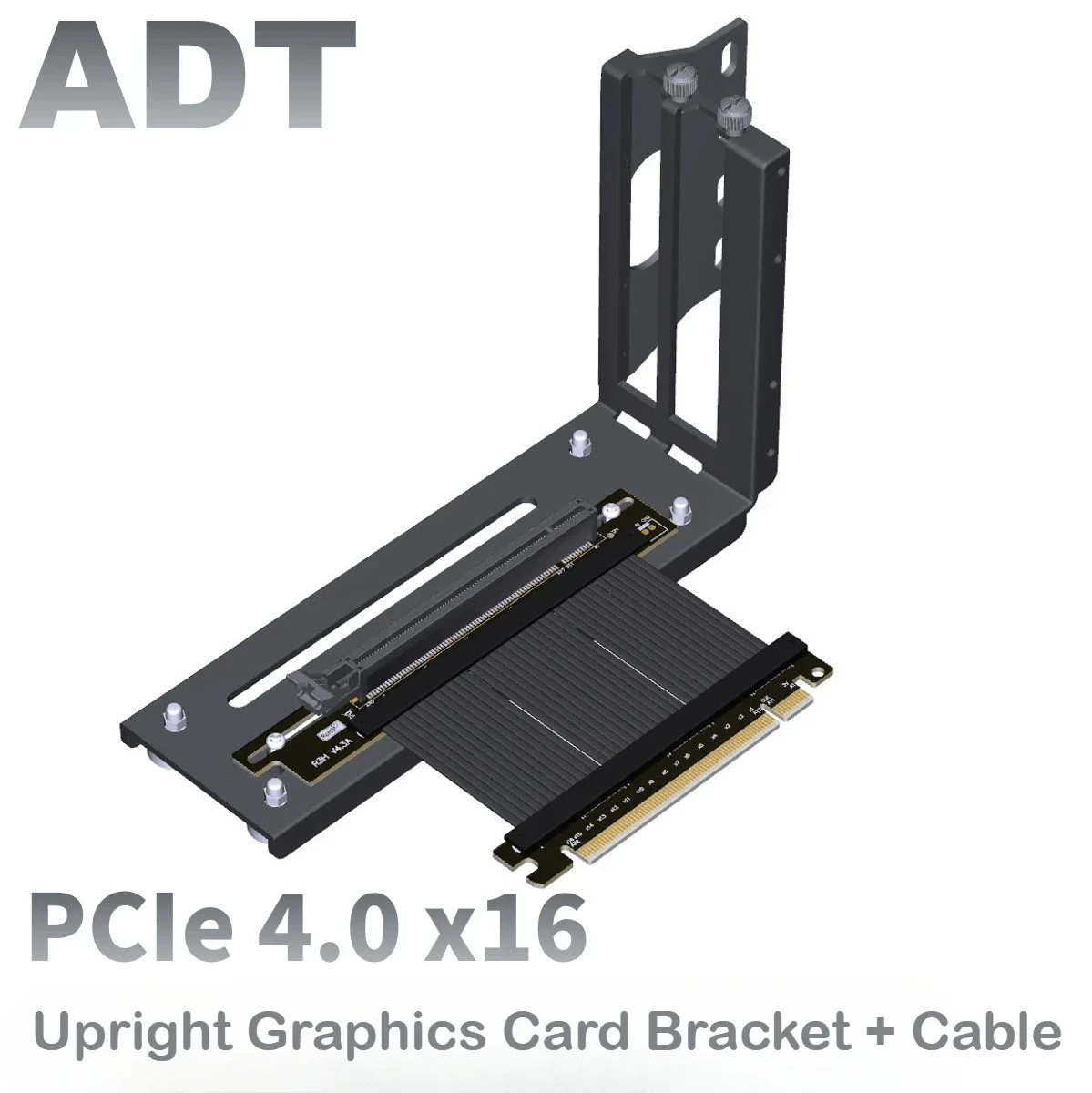 ADT-Link GPU Vertical Mounting Bracket Kit GEN4 PCIe 4.0 X16 Riser Cable 200mm 250mm ATX Graphics Card Steering Mounting Bracket