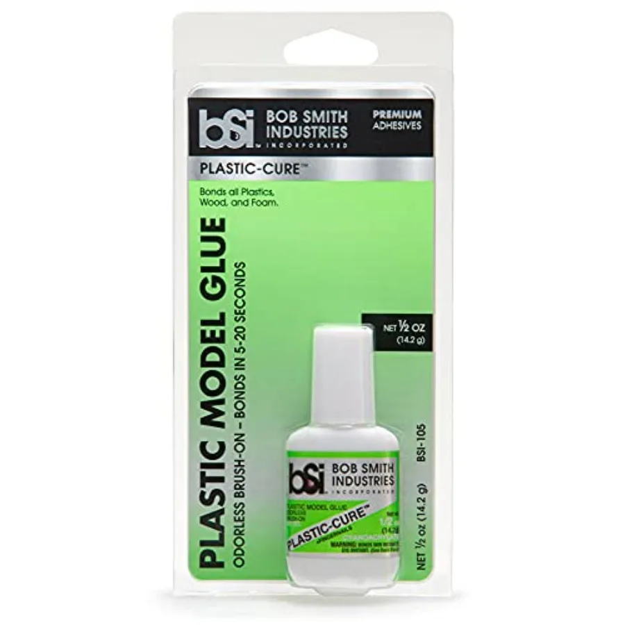 

BSI-105 Plastic-Cure™ Brush-On Odorless Foam-Safe Super Glue - Clear Cyanoacrylate Adhesive for Plastics, Foam and Crafts 0.5 o