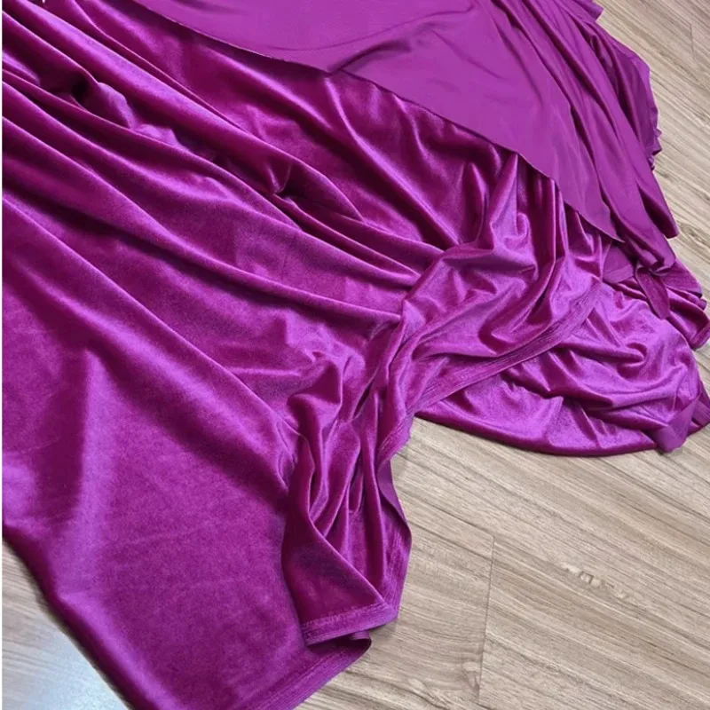 النبيذ الأحمر الوردي الأحمر المخملية الناعمة مع نسيج مرن مناسبة للخياطة فستان رسمي خلفية DIY، ستائر تزيين حفلات الزفاف #5