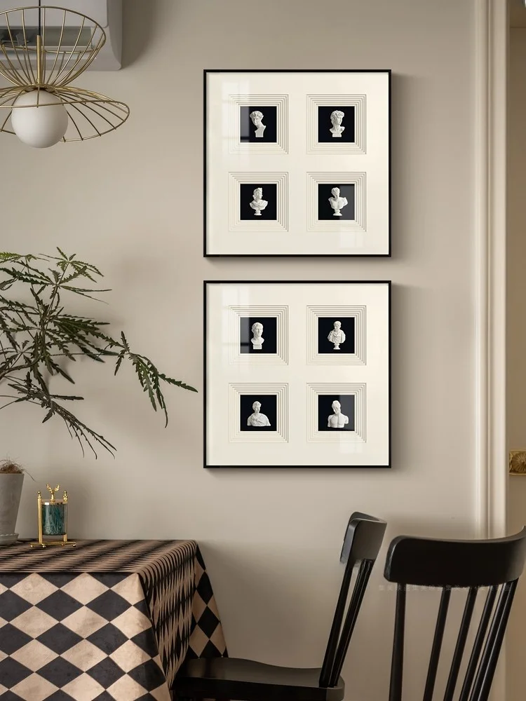 

Modern Minimalist Classical Decorative Painting Living Room Restaurant Figure Black And White Sensation 3D Sculpture Hanging ...
